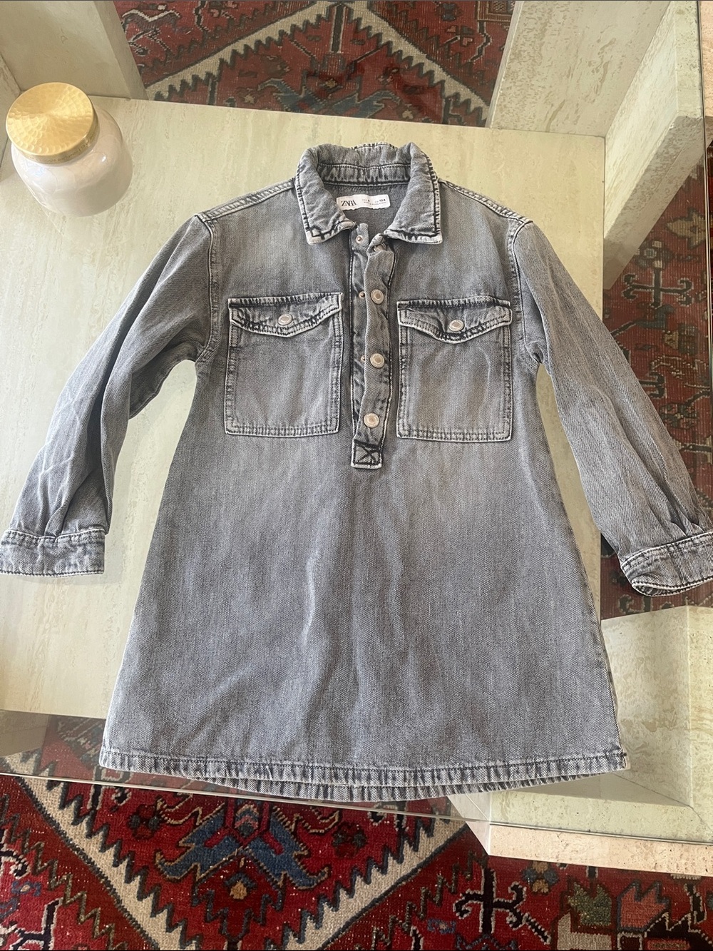 Zara Girl Gray Denim Dress